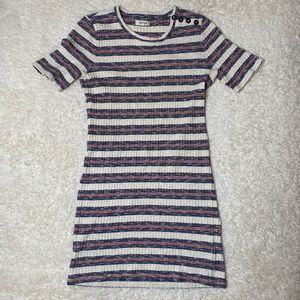 Madewell Red/White/Blue Dress with button detail on sleeve size L